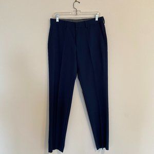 Navy Blue Slim Fit Dress Pants - Haggar Premium